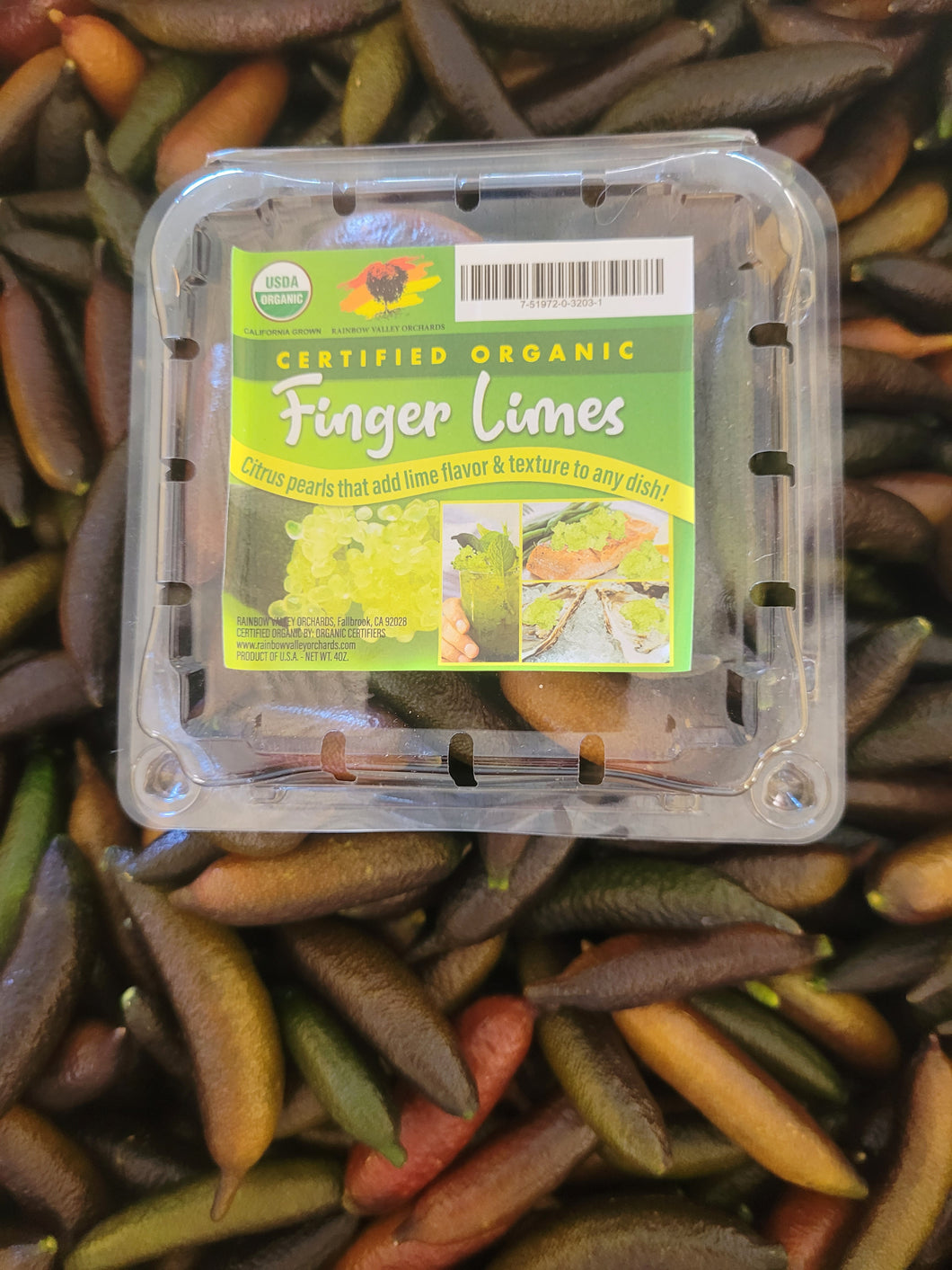 Australian organic Finger Limes 6 oz Clamshell